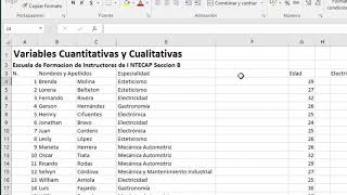 Variable cuantitativa y cualitativa en Excel [upl. by Idak]