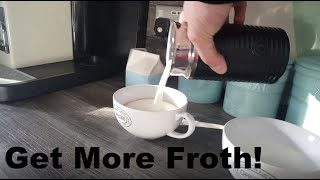 How to Get More Froth from Your Nespresso Coffee Aeroccino  Nespresso tips and help [upl. by Hanschen343]