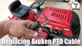 Replacing Broken PTO Blade Engagement Cable on MTD Riding Mower [upl. by Airak]