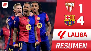 BARCELONA GOLEÓ 41 al Sevilla y se ACERCA al REAL MADRID y ATLÉTICO  La Liga [upl. by Adeuga]