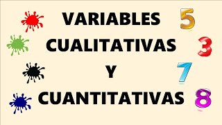 Variables Cualitativas y Variables Cuantitativas [upl. by Oeflein]