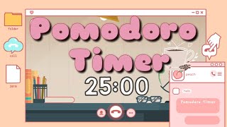 Pomodoro technique ♡  25 mins timer  5 mins break  📚 studymates [upl. by Gnort]