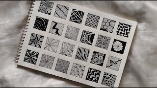 24 zentangle patterns  24 Doodle Patterns Zentangle Patterns Mandala Patterns part [upl. by Onimixam]