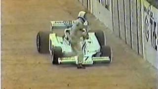 1977  Tom Pryce crash live broadcast TV  Kyalami circuit [upl. by Landmeier]