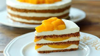 CREAMY MANGO GRAHAM  No HandMixer No Gelatin No Bake [upl. by Yamauchi]