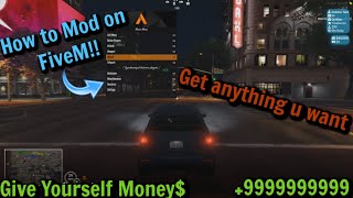 FiveM Modding TUTORIAL Give Items Infinite Money Etc [upl. by Loredana]