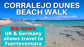 Corralejo Dunes Beach Walk  Fuerteventura Best Beaches [upl. by Yrtnahc]