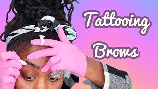 Tattooing My Own Eyebrows At Home Permanent No Clickbait [upl. by Jain]