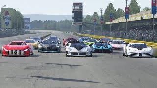 Devel Sixteen vs Hypercars at Monza Full Course [upl. by Merriott]